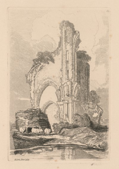 Liber Studiorum: Placa 35, Priorato de Wenlock, Salop, 1838 de John Sell Cotman