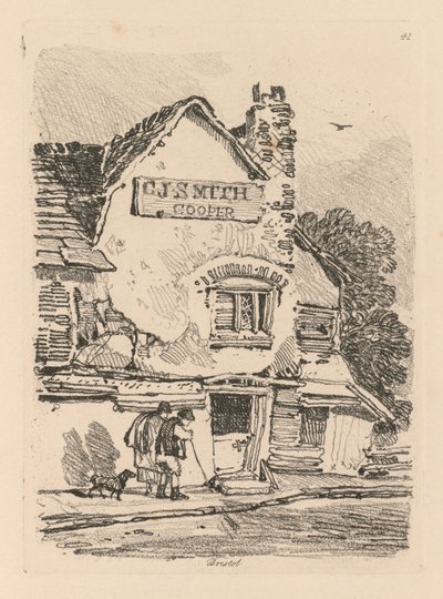 Liber Studiorum: Placa 41, Casa en Bristol, 1838 de John Sell Cotman