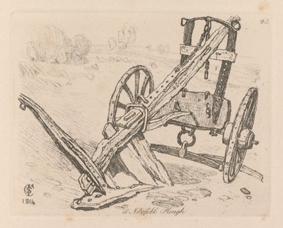 Libro de estudios: lámina 43, un arado de Norfolk de John Sell Cotman