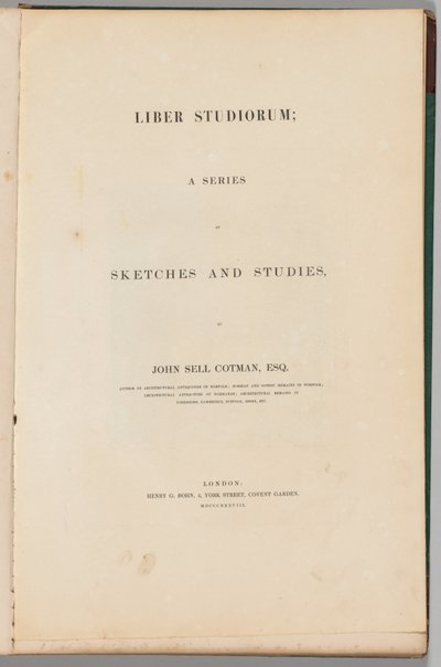 Liber Studiorum: Página de Título, 1838 de John Sell Cotman