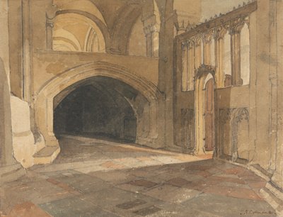 Catedral de Norwich: Entrada a la Capilla de Jesús de John Sell Cotman