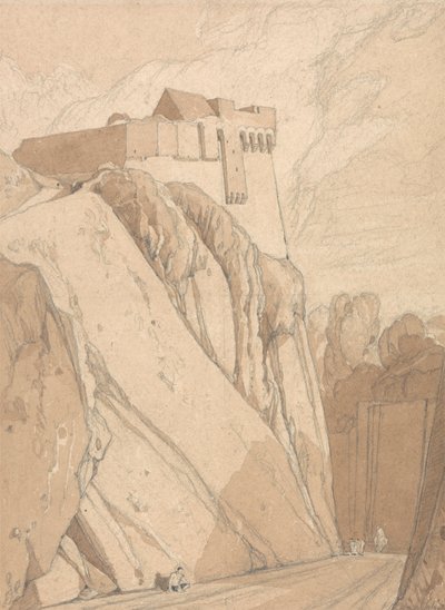 Parte de las antiguas fortificaciones de Saint Lo, Normandía de John Sell Cotman