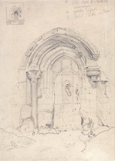 Pórtico de la iglesia de Stratton Saint Mary, Norfolk de John Sell Cotman