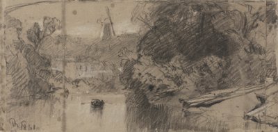Paisaje fluvial, probablemente cerca de Thorpe, Norfolk de John Sell Cotman