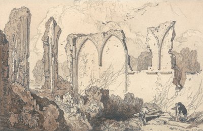 Ruina detrás de la Escuela Libre, Thetford, Suffolk de John Sell Cotman
