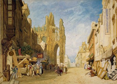 Escena callejera en Alençon, Normandía, 1828 de John Sell Cotman