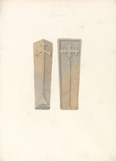 Estudio de dos tapas de ataúd de iglesias de Norfolk de John Sell Cotman