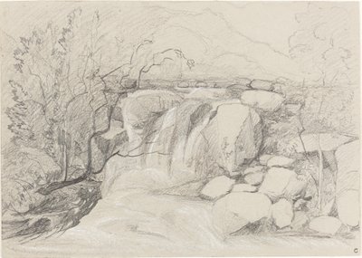 Cascada con rocas de John Sell Cotman