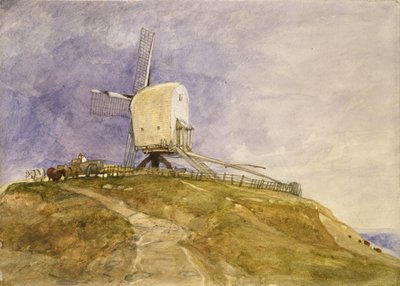 Molino de viento en una colina, siglo XIX de John Sell Cotman