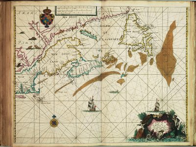 Carta de la costa de América desde Terranova hasta Cabo Cod de John Seller