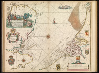 Carta de las costas marítimas de Inglaterra, Flandes y Holanda, c.1672 (grabado) de John Seller