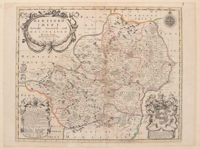 Mapa de Hertfordshire de John Seller