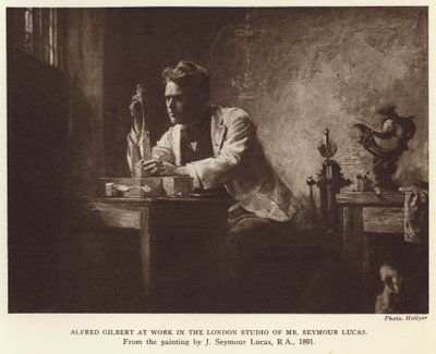 Alfred Gilbert, escultor inglés (fotograbado) de John Seymour (after) Lucas
