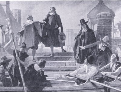 Huida de los cinco miembros, ilustración de La Historia del Pueblo Británico publicada por Waverley, c.1940 de John Seymour Lucas