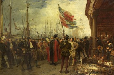 La llamada a las armas - Muelle de Plymouth de John Seymour Lucas