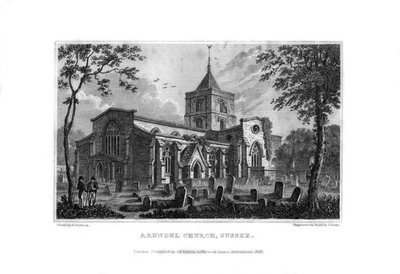 Iglesia de Arundel, West Sussex, 1829 de John Shury