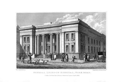 Hospital General de Maternidad, York Road, Lambeth, Londres, 1830 de John Shury