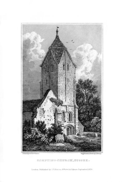 Iglesia de Sompting, Sussex, 1829 de John Shury