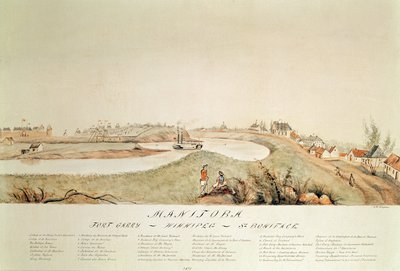 Manitoba, mostrando una estación comercial de la Compañía de la Bahía de Hudson, 1871 de John Simpson
