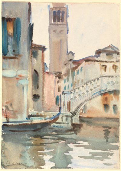 Un puente y campanario, Venecia de John Singer Sargent