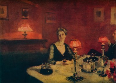 Una mesa de cena por la noche, 1884 de John Singer Sargent