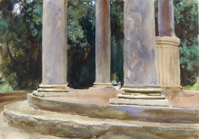Una Vista entre las Columnas de un Tempietto de John Singer Sargent