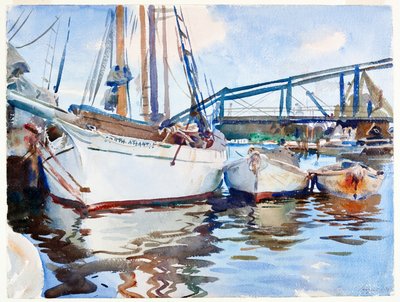 Barcos anclados, 1917 de John Singer Sargent