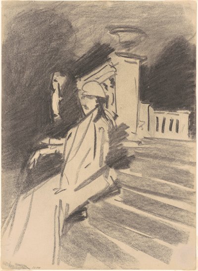 Junto a la fuente, Villa Torlonia, Frascati, Italia, c. 1907 de John Singer Sargent
