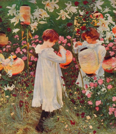 Clavel, lirio, lirio, rosa, 1885-86, 1938 de John Singer Sargent