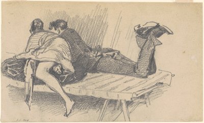 Pareja en un catre, c. 1874-1877 de John Singer Sargent