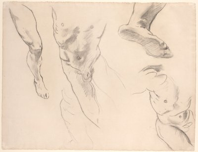 Estudios de figura de un joven desnudo de John Singer Sargent