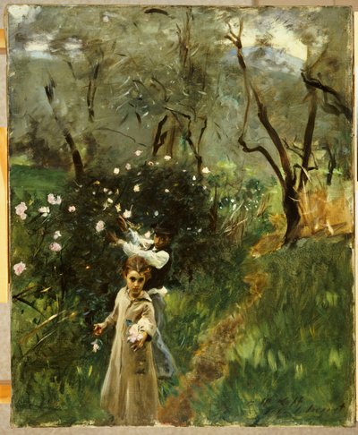 Recogiendo flores al anochecer de John Singer Sargent