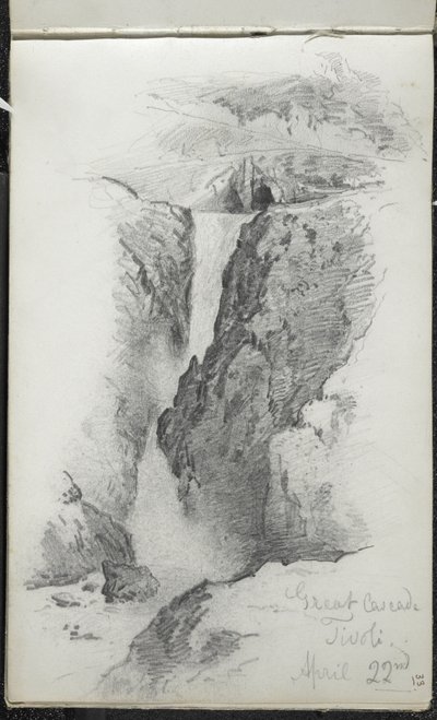 Gran cascada, Tívoli, Italia, 22 de abril de 1869 de John Singer Sargent