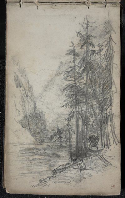 Paisaje montañoso con árboles, 1871-72 de John Singer Sargent