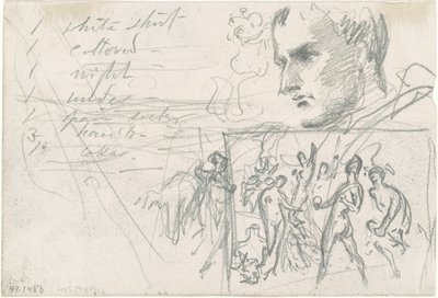 Cabeza Napoleónica y Juicio de Paris (verso) de John Singer Sargent