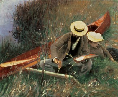 Paul Helleu dibujando a su esposa, 1889 de John Singer Sargent