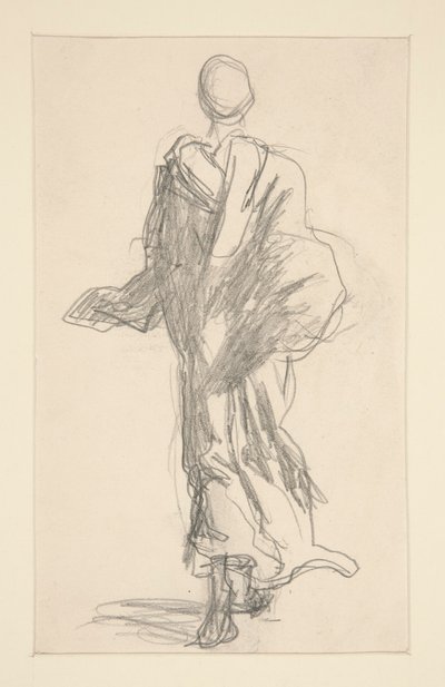 Vista trasera de una figura drapeada de John Singer Sargent