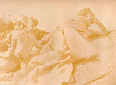 Figuras reclinadas David en el campamento de Saúl, c1905 de John Singer Sargent