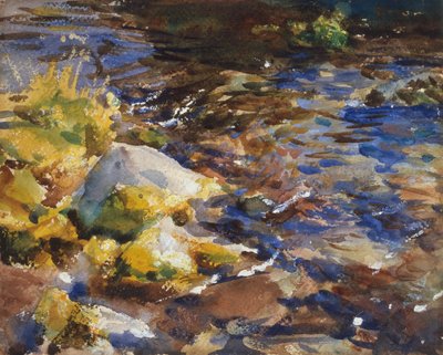 Reflexiones: rocas y agua de John Singer Sargent