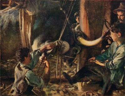 Herrando el buey, c. 1910 de John Singer Sargent