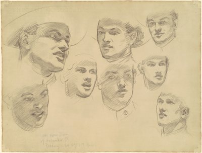 Estudios para "Entrando en la guerra" de John Singer Sargent