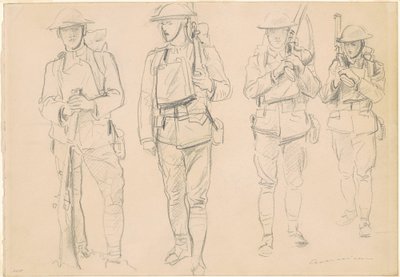 Estudios para "Entrando en la guerra" [recto] de John Singer Sargent
