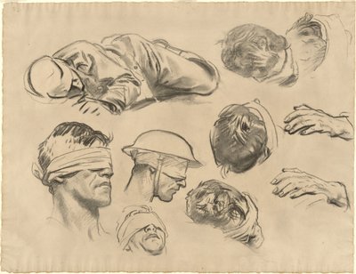 Estudios para "Gassed" de John Singer Sargent