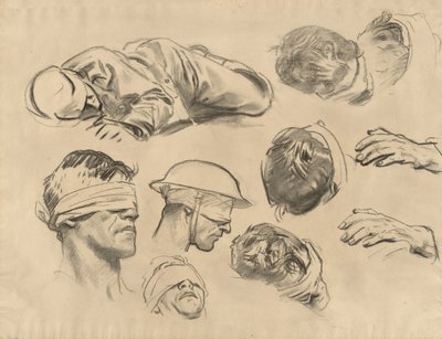 Estudios para Gassed, 1918-1919 de John Singer Sargent