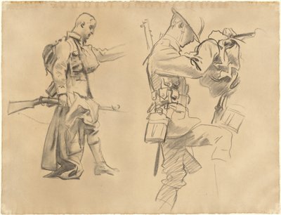 Estudios para "Gassed" (anverso) de John Singer Sargent