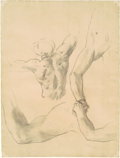 Estudios para "Dos figuras masculinas clásicas luchando" de John Singer Sargent