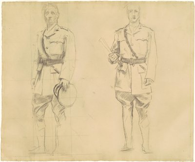 Estudios de los generales Plumer y Haig para oficiales generales de la Primera Guerra Mundial [recto] de John Singer Sargent