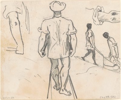 Estudios de campesinos con carretillas de John Singer Sargent
