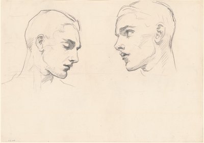 Estudios de la cabeza de un hombre, c. 1875 de John Singer Sargent
