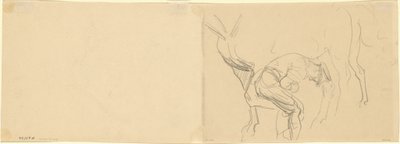 Estudio para "Herrando Caballos de Caballería en el Frente" (verso) de John Singer Sargent